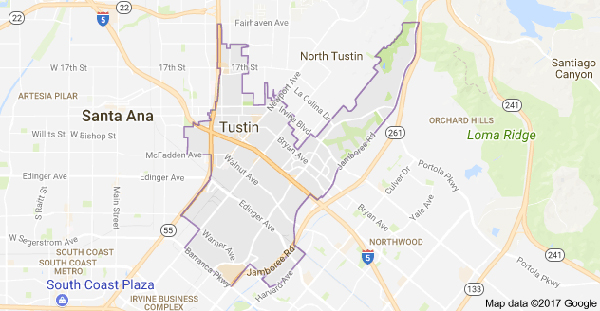 map of Tustin, California - googlemap