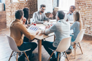 people meeting at a table